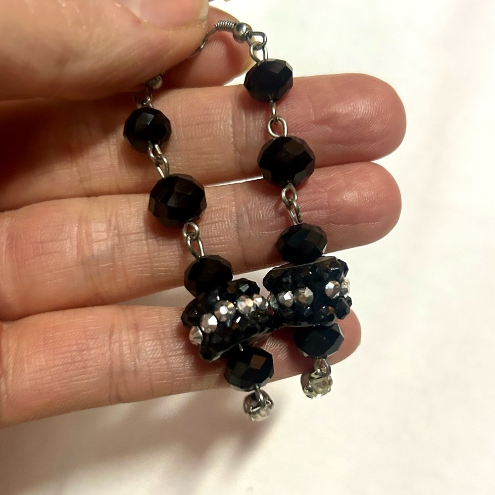 Elegant Black Beaded Earrings